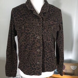 - Sanctuary animal print jean jacket size Small